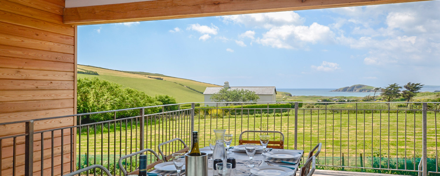 View of Burgh Island from the outdoor dining area