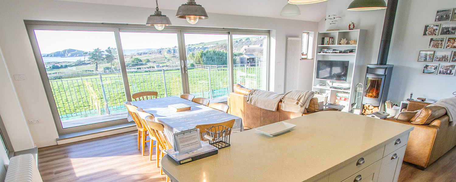 Open plan living area of the main house